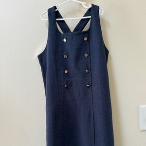 Hope & Henry Navy Dress with Brass Buttons